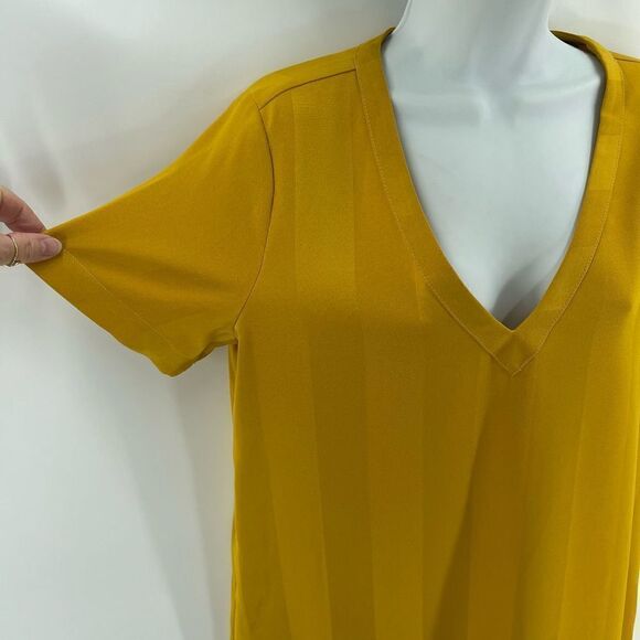 Scotch & Soda mustard gold yellow sheath dress v neck small EUC - Picture 6 of 13